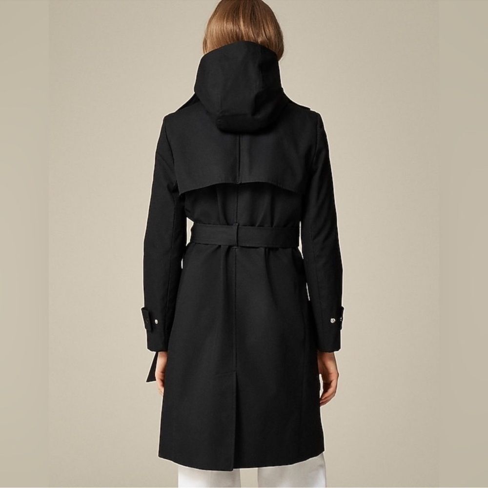 J. Crew Women’s Icon Trench Coat in Black Size 2 Classic Preppy Spring NWT - Picture 4 of 14